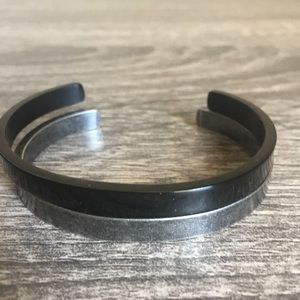 Black and silver cuff set
